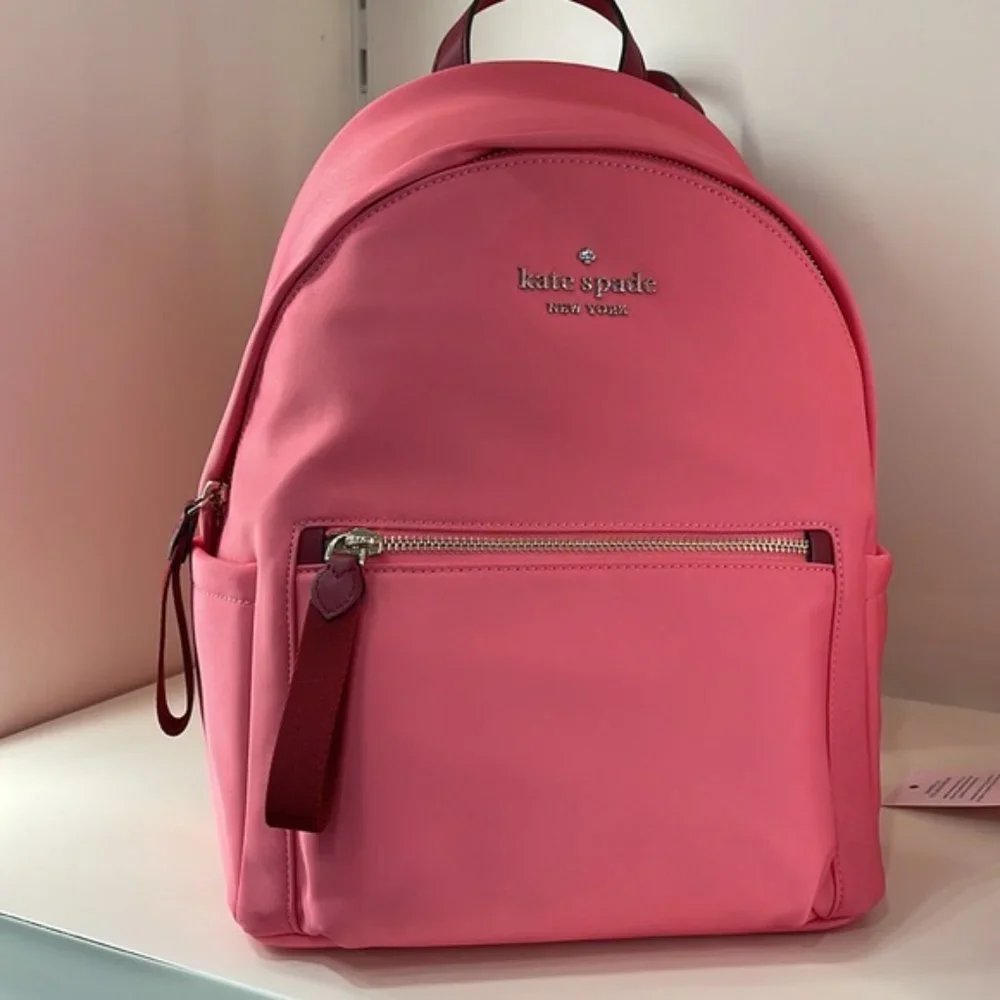 Kate Spade Chelsea Nylon Medium Backpack Deep Dahlia Pink_2